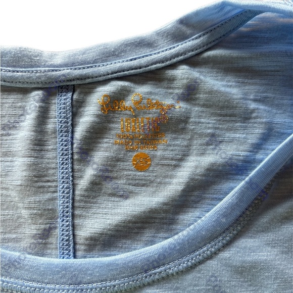 Lilly Pulitzer Luxletic Top Bryana Tee Size XS Summer Blue Lightweight T-Shirt - Picture 5 of 6